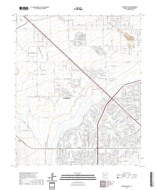 US Topo 7.5-minute map for McMicken Dam AZ – American Map Store