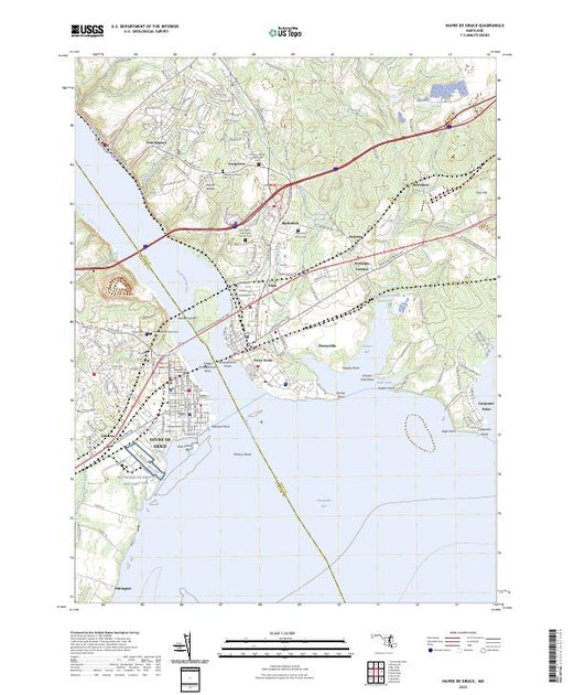 US Topo 7.5minute map for Havre De Grace MD American Map Store