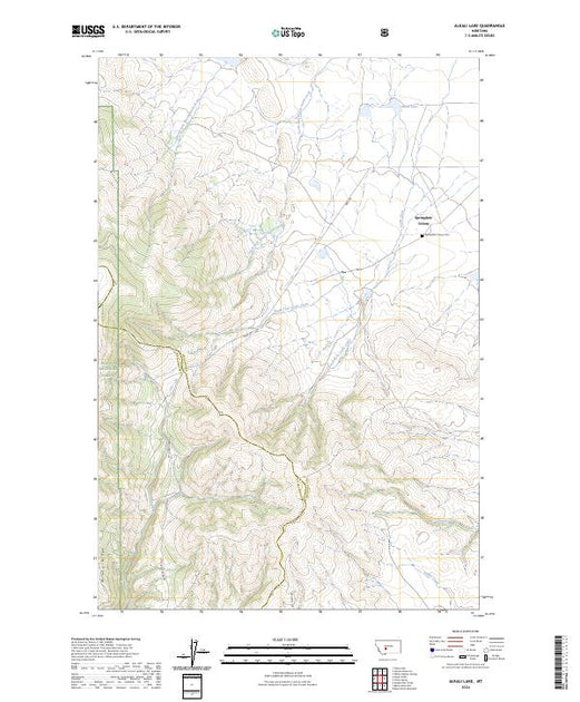 US Topo 7.5minute map for Alkali Lake MT American Map Store