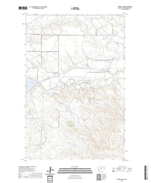 US Topo 7.5minute map for Petrolia Lake MT American Map Store