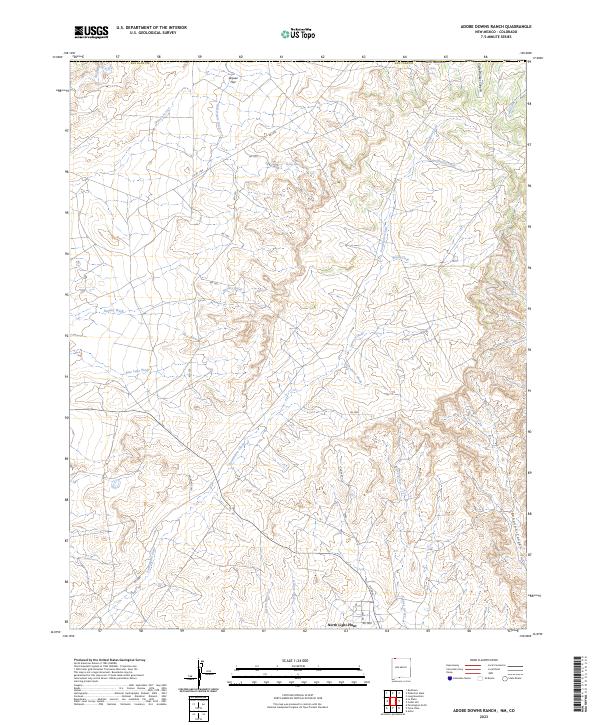 US Topo 7.5-minute map for Adobe Downs Ranch NMCO