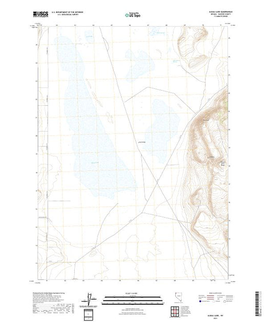US Topo 7.5minute map for Alkali Lake NV American Map Store