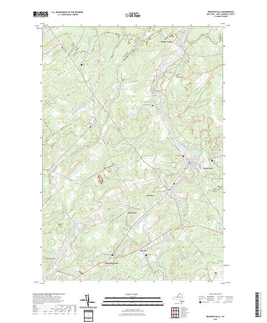 US Topo 7.5minute map for Brasher Falls NY American Map Store