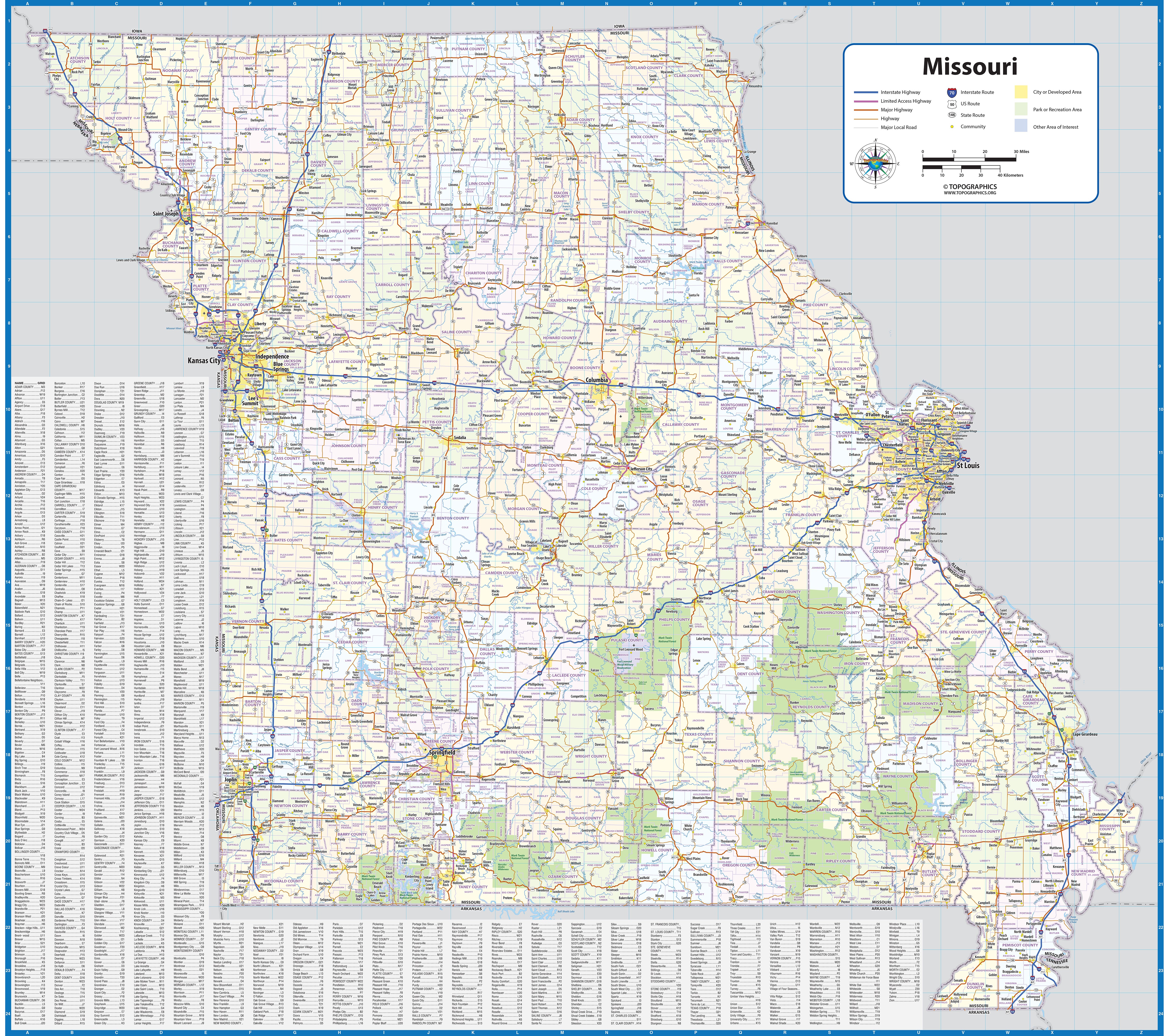 Missouri State Wall Map – American Map Store