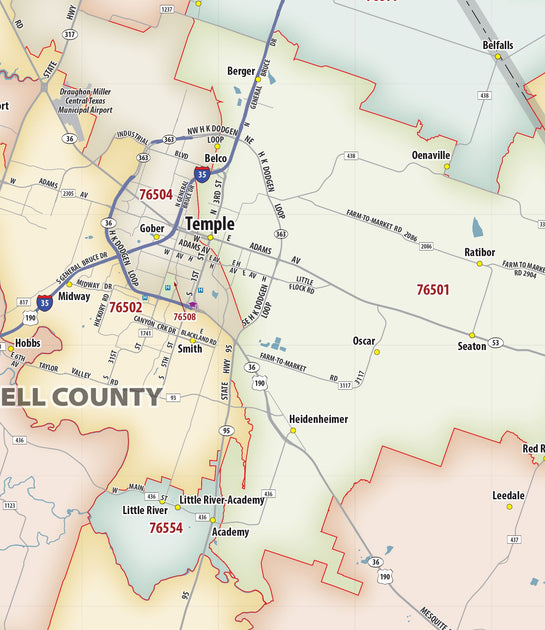 Waco Temple Killeen Zip Code Map American Map Store