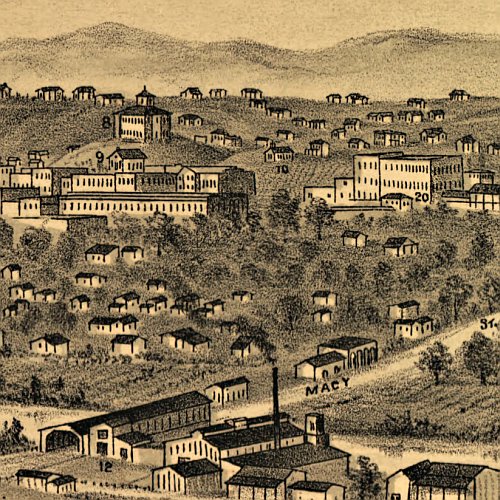 Los Angeles from the east by E S Glover, 1877