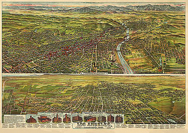 Los Angeles, California by B W Pierce, 1894