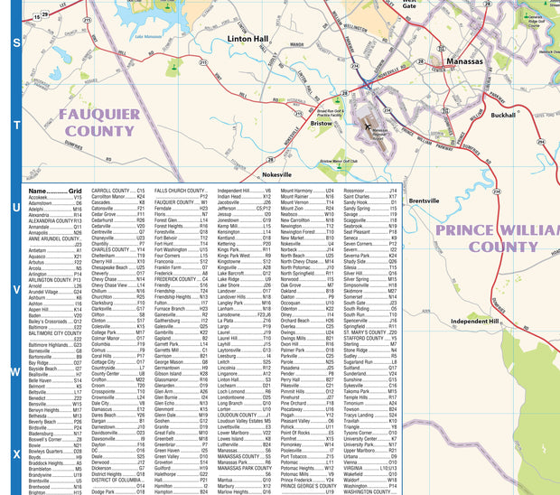 Washington DC Metro Area Wall Map