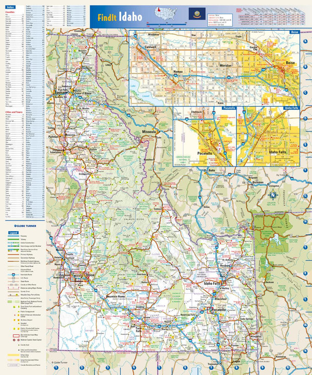 Idaho Wall Map by Globe Turner