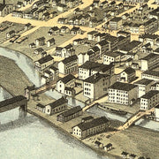 Bird's eye view of the city of Lafayette, Indiana by A. Ruger, 1868