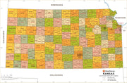 Kansas Zip Code Map with Counties