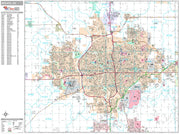 Premium Style Wall Map of Wichita, KS by Market Maps
