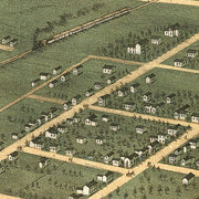 Bird's eye view of the city of Bowling Green, Kentucky by A. Ruger, 1871