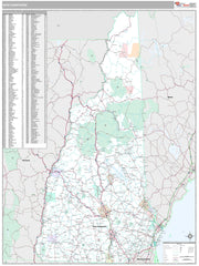Premium Style Wall Map of New Hampshire by Market Maps