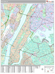 Premium Style Wall Map of New York, NY by Market Maps
