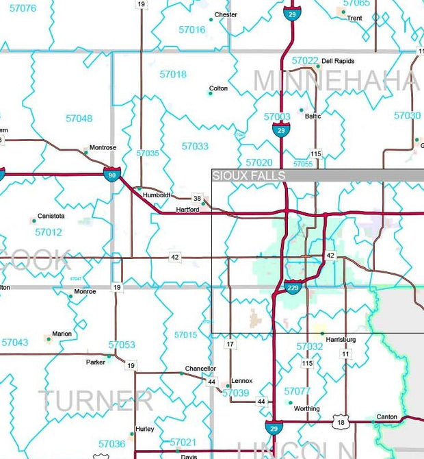 Premium Style Wall Map of South Dakota by Market Maps