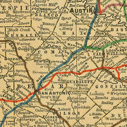 Railroad and County Map of Texas 1893