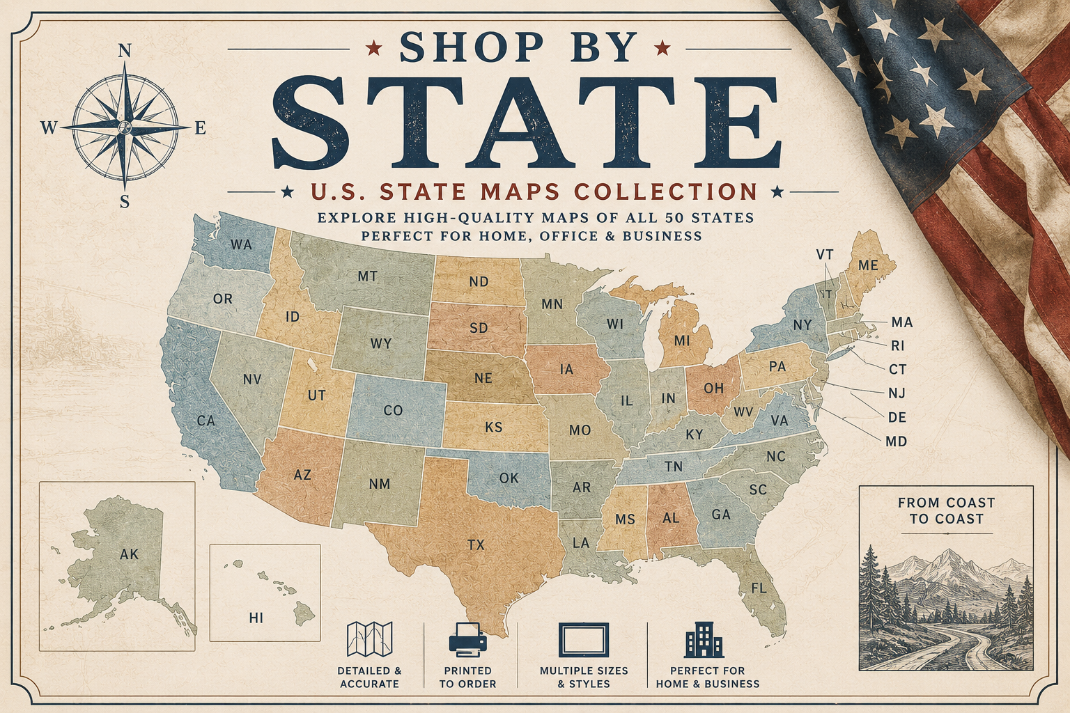 Shop by State US State Maps