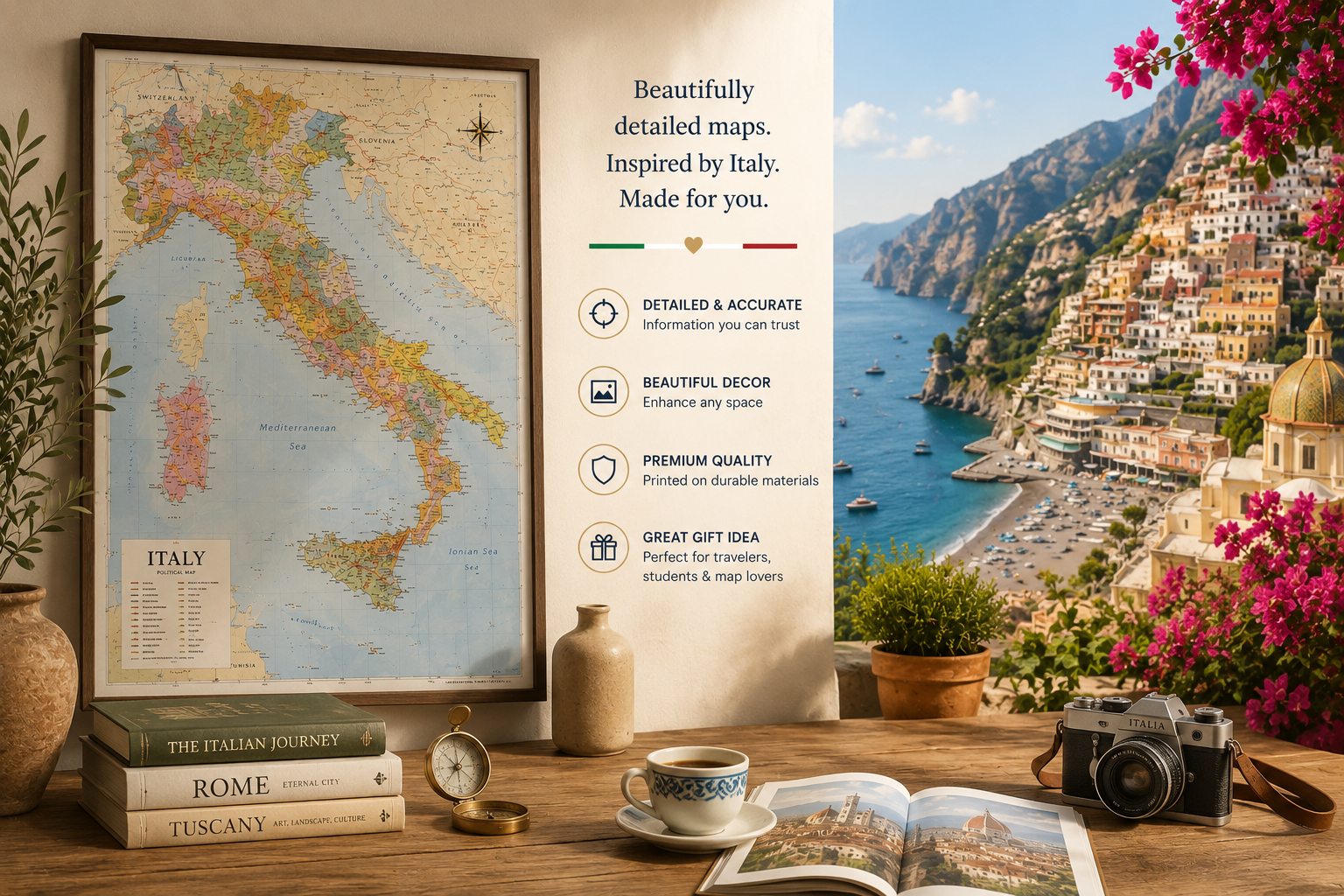 Italy wall maps