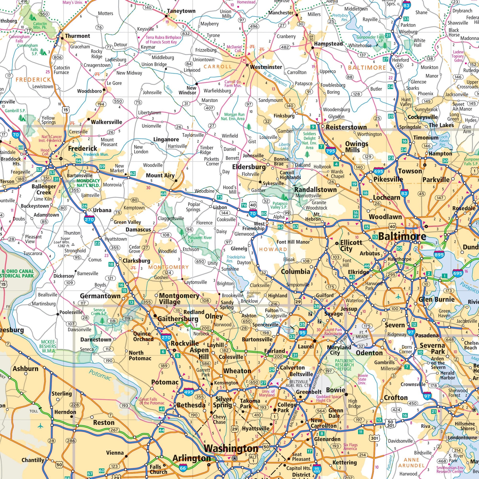 Map of the state of Maryland