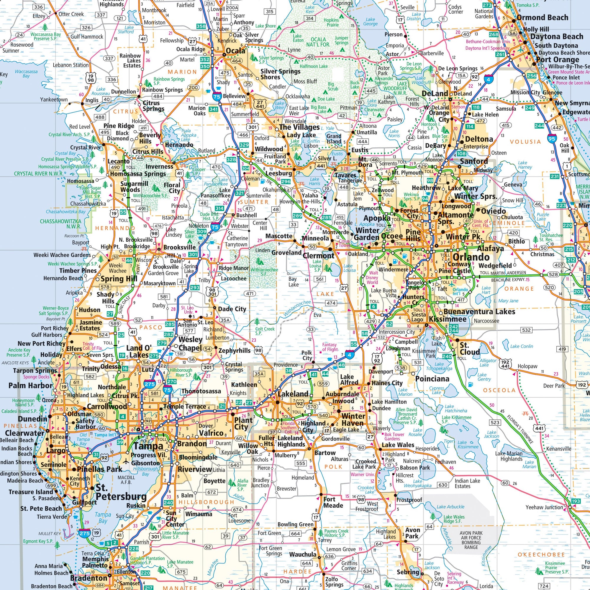 Map of the state of Florida