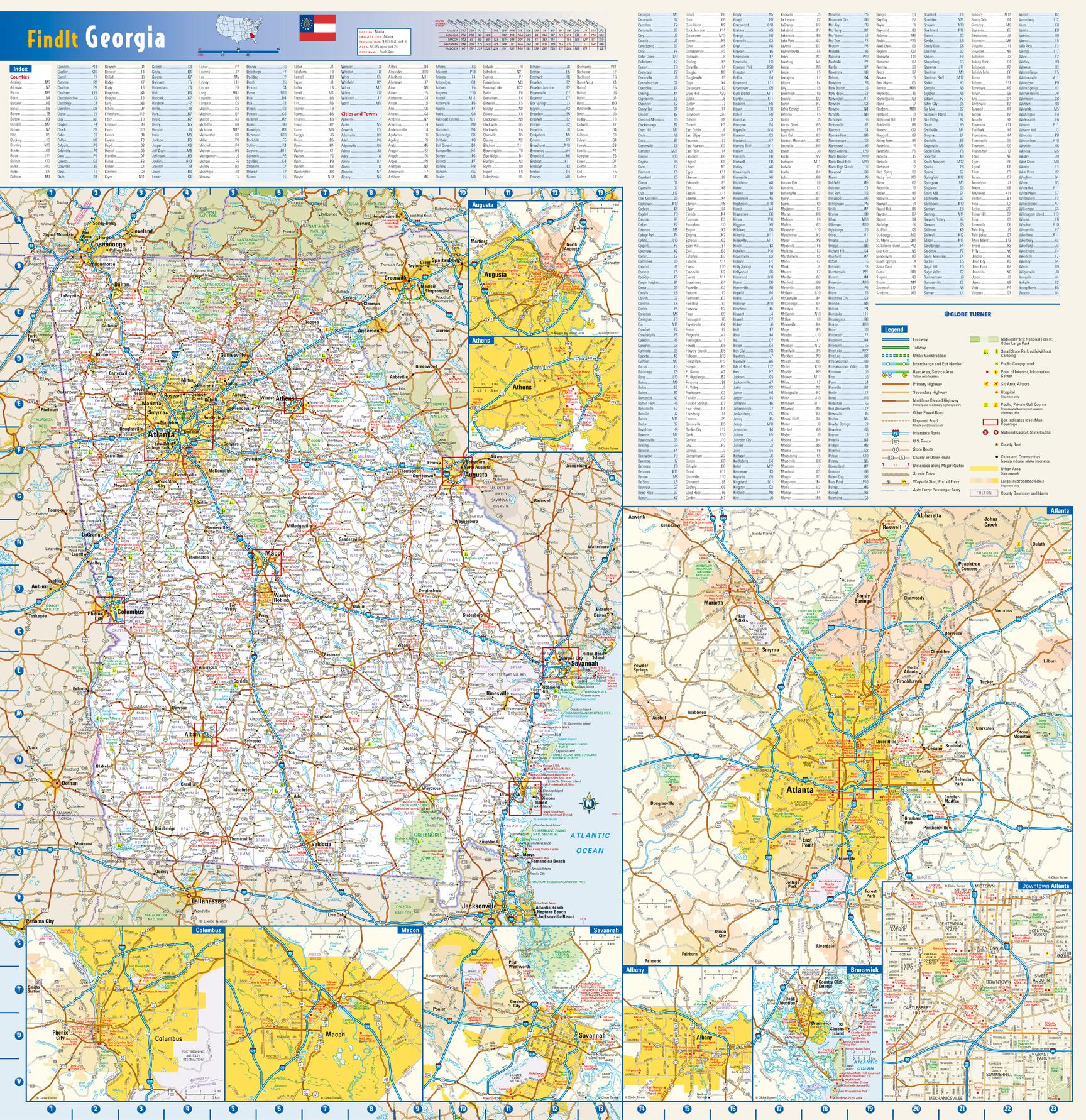 Georgia Maps – American Map Store