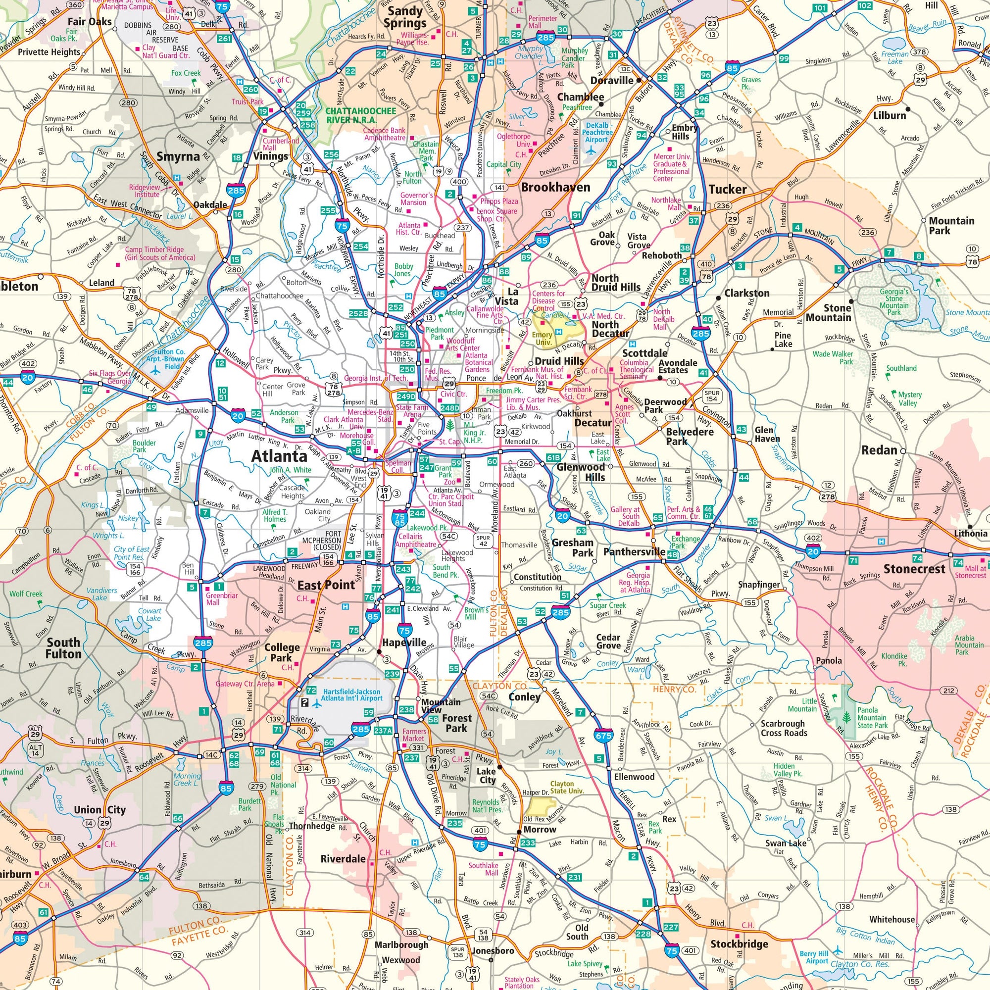 Map of the state of Georgia