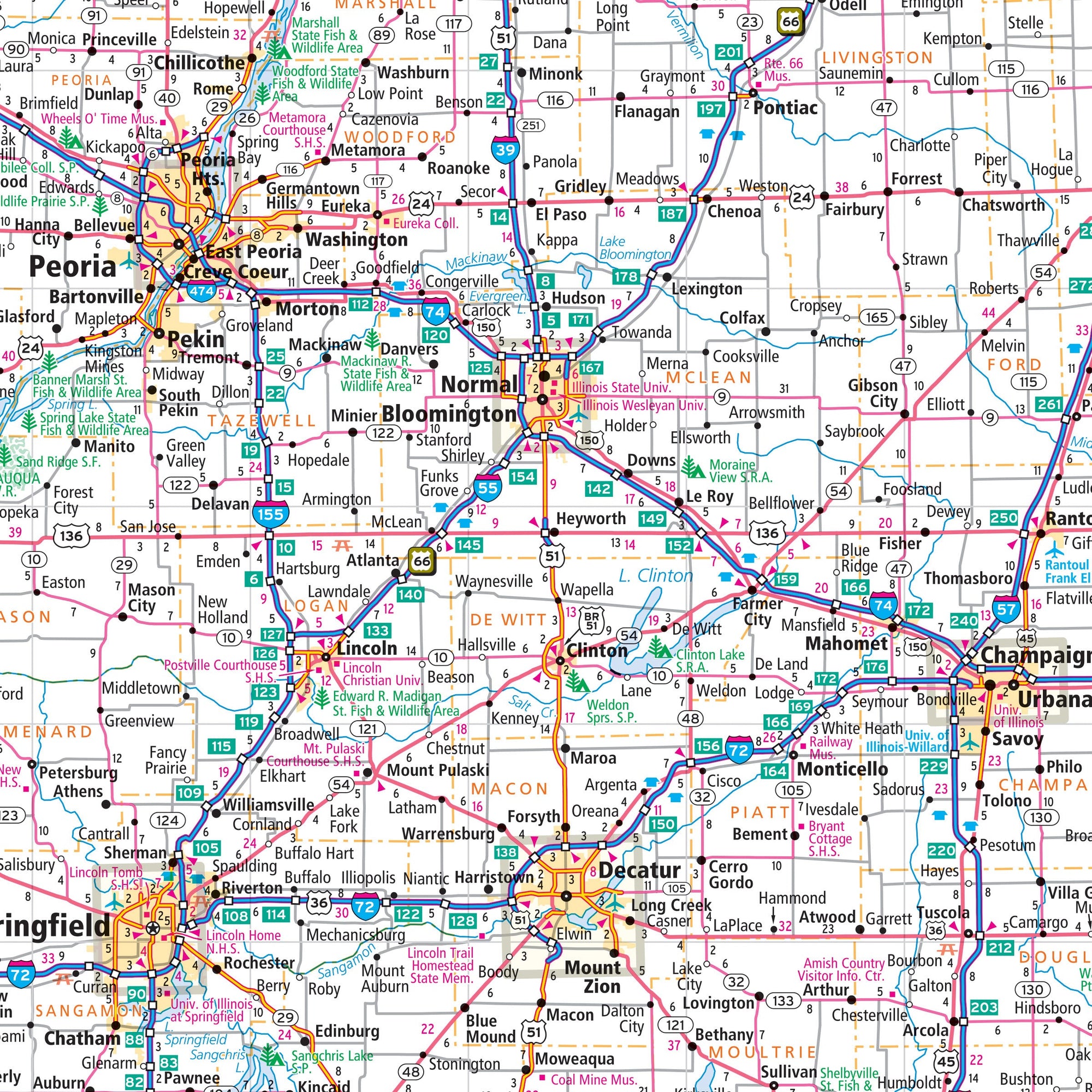 Map of the state of Illinois