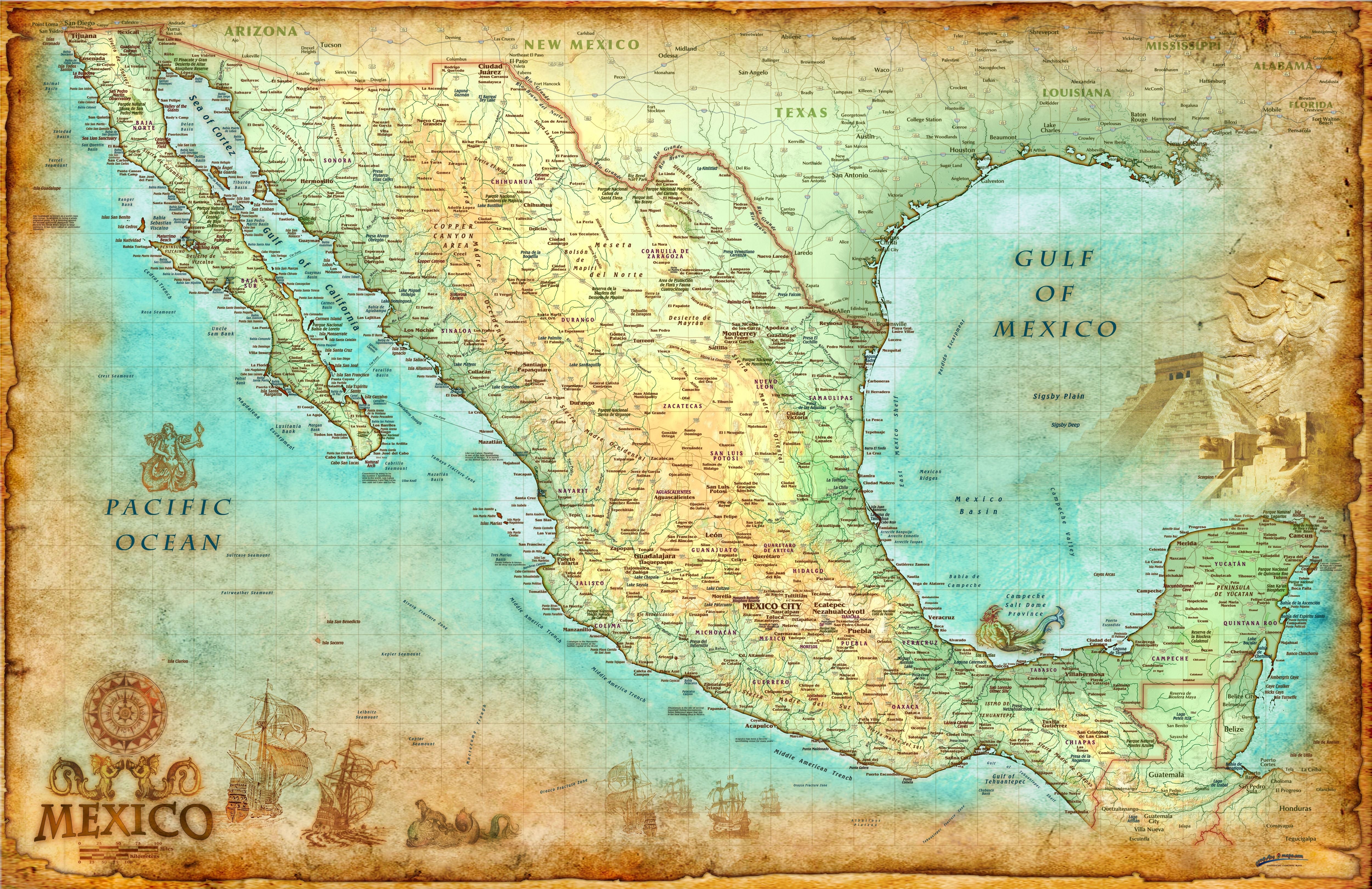 Mexico Wall Maps – American Map Store