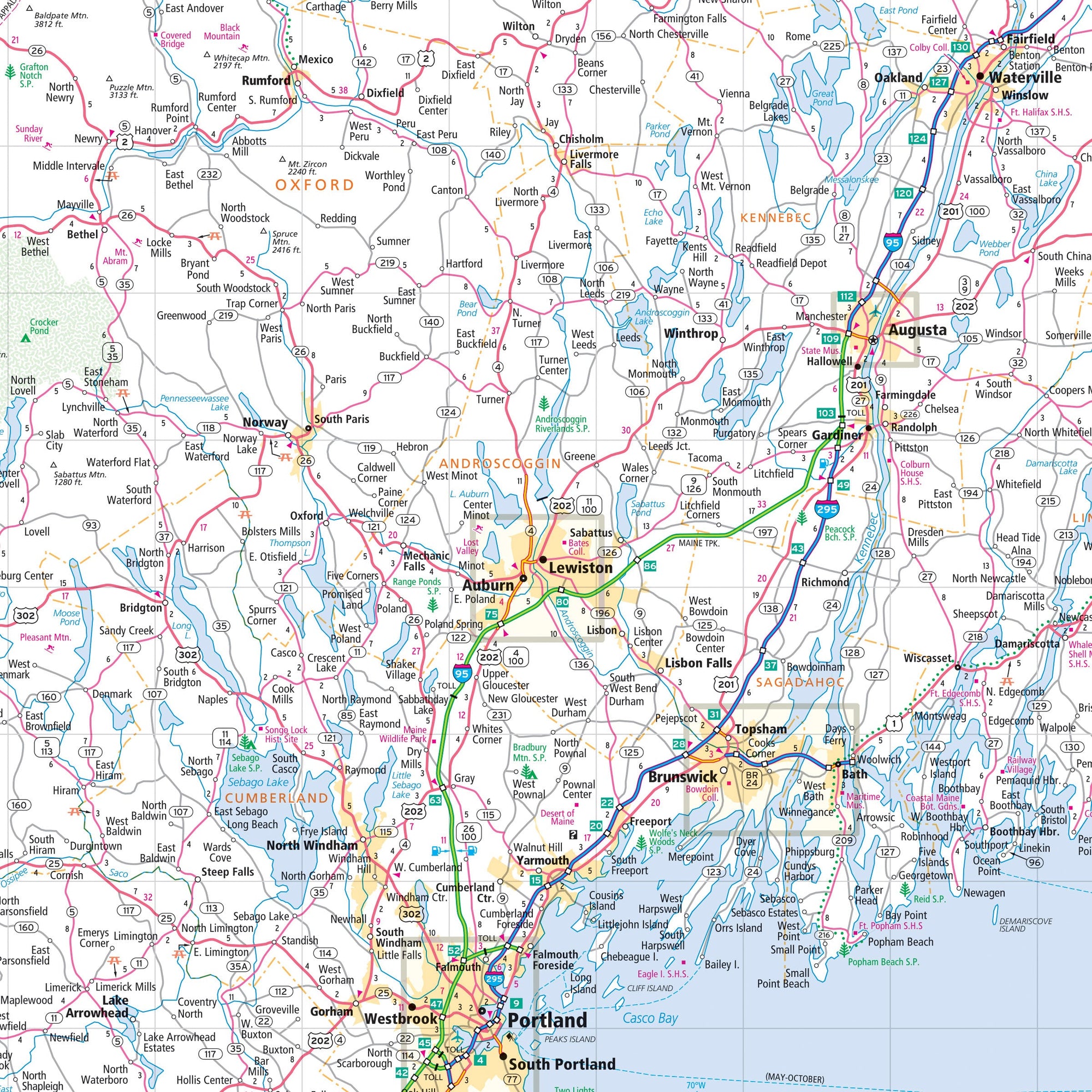 Map of the state of Maine