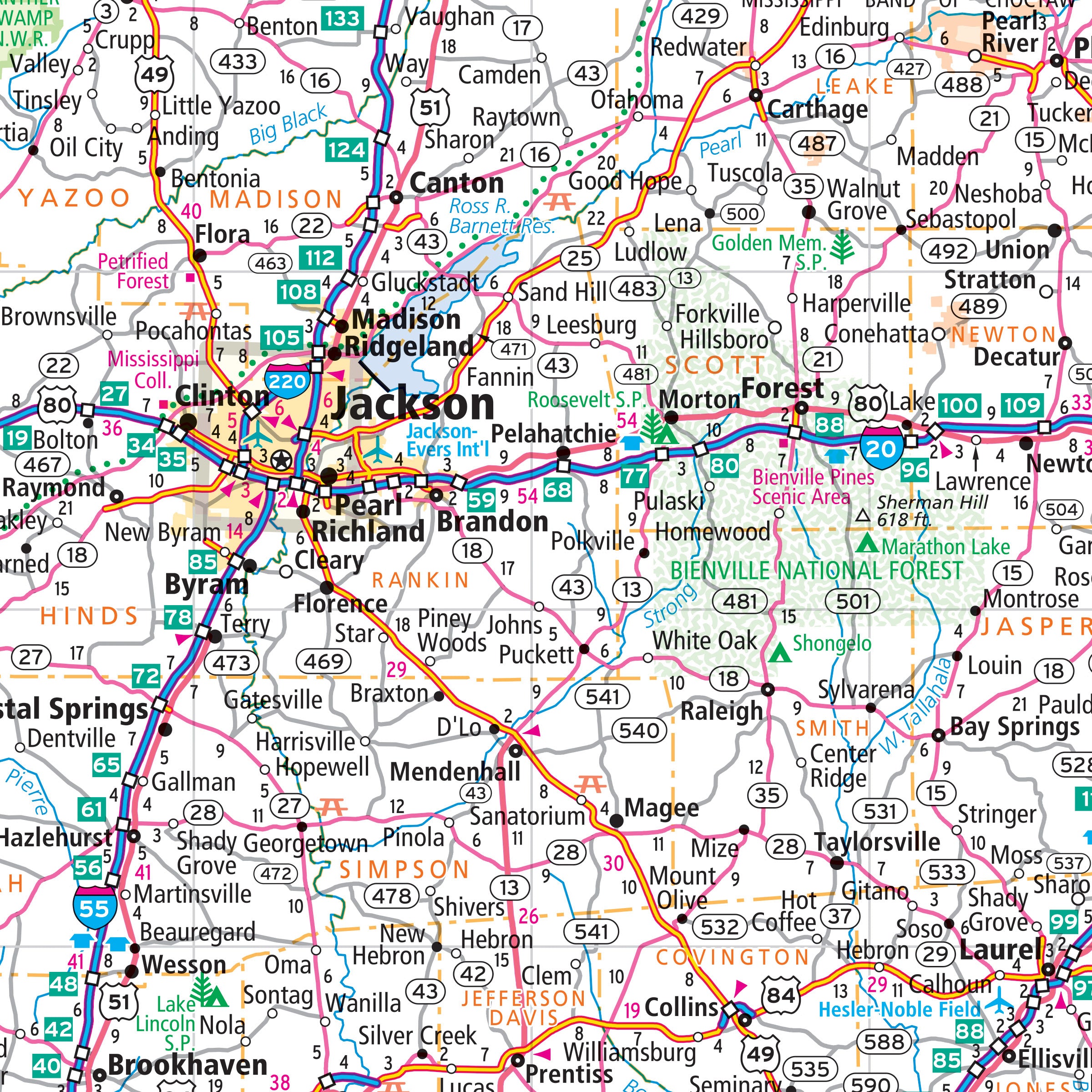 Mississippi State Wall Maps – American Map Store