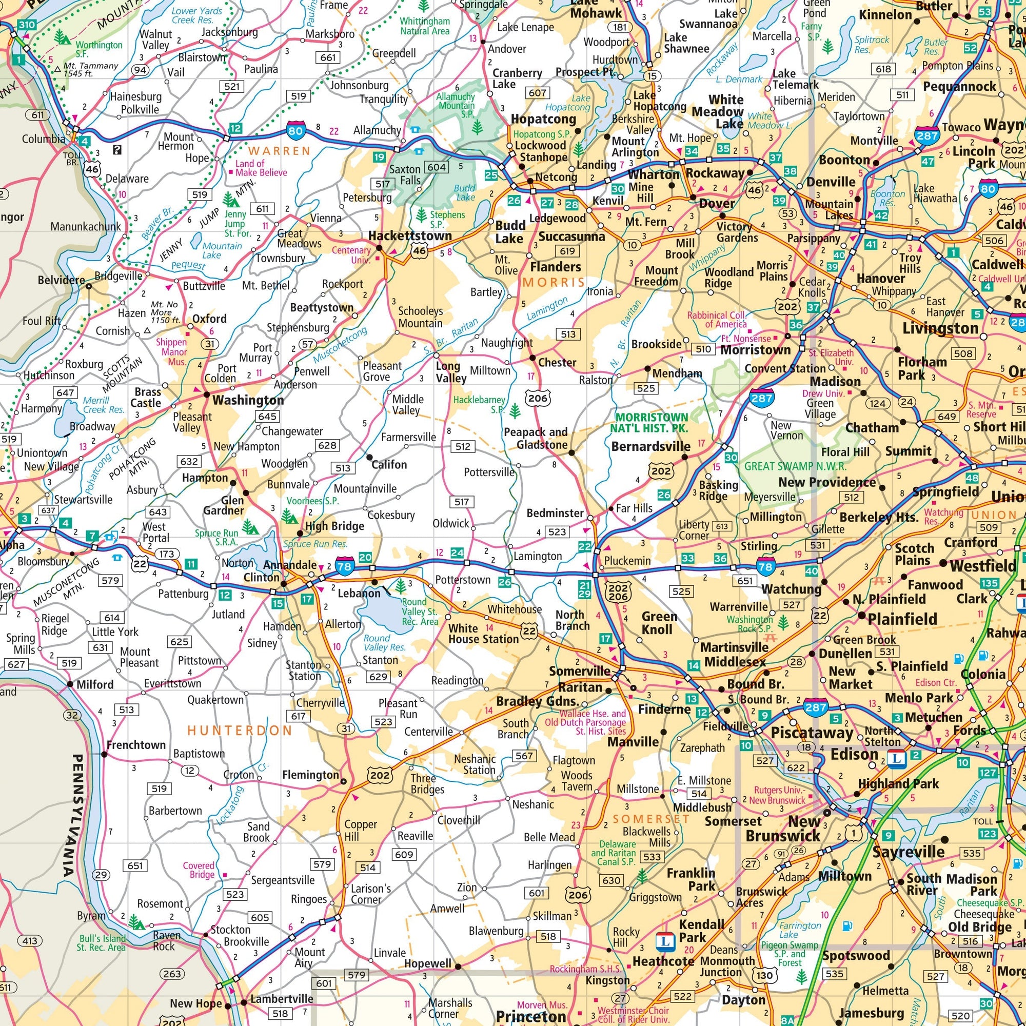 Map of the state of New Jersey