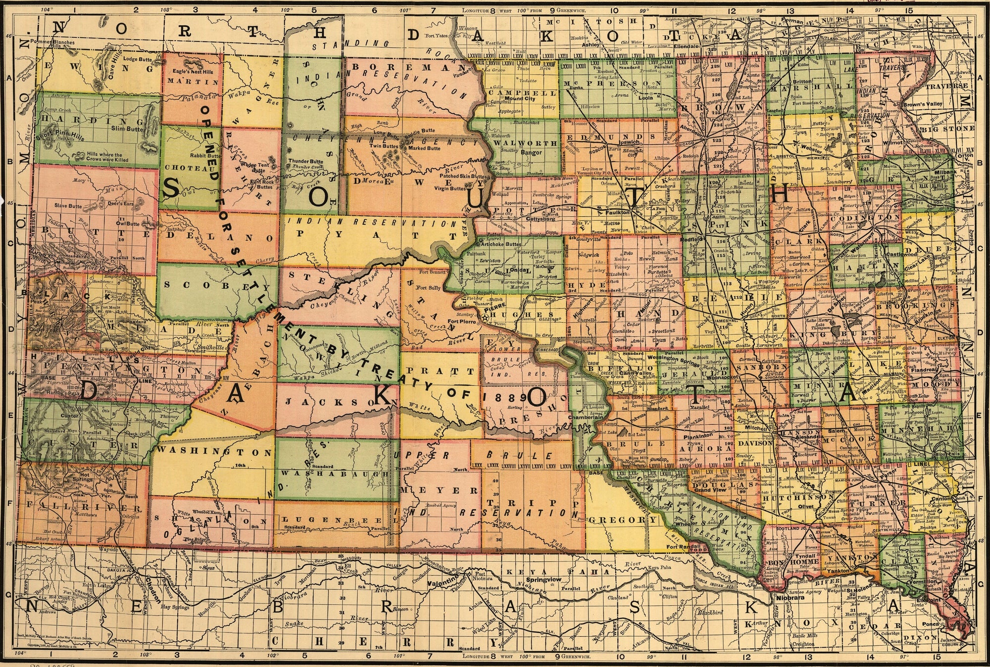 South Dakota Historical Map