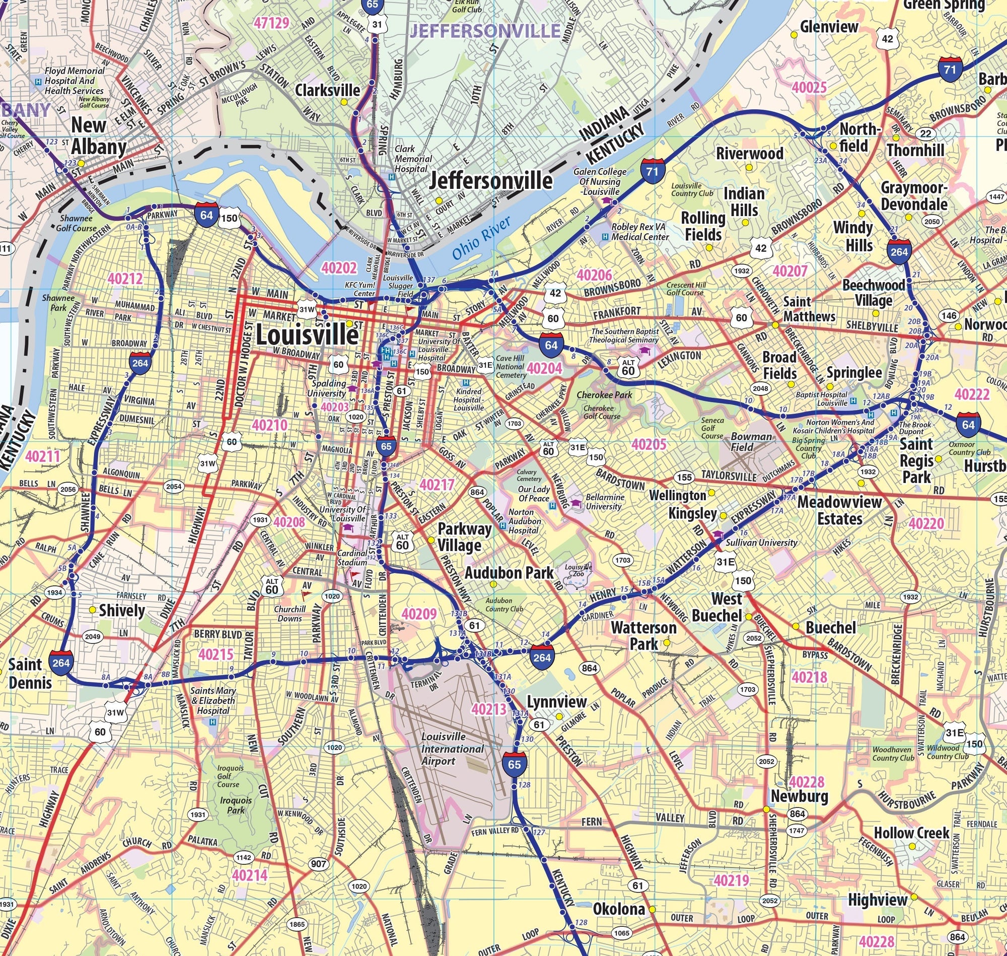 Kentucky city map