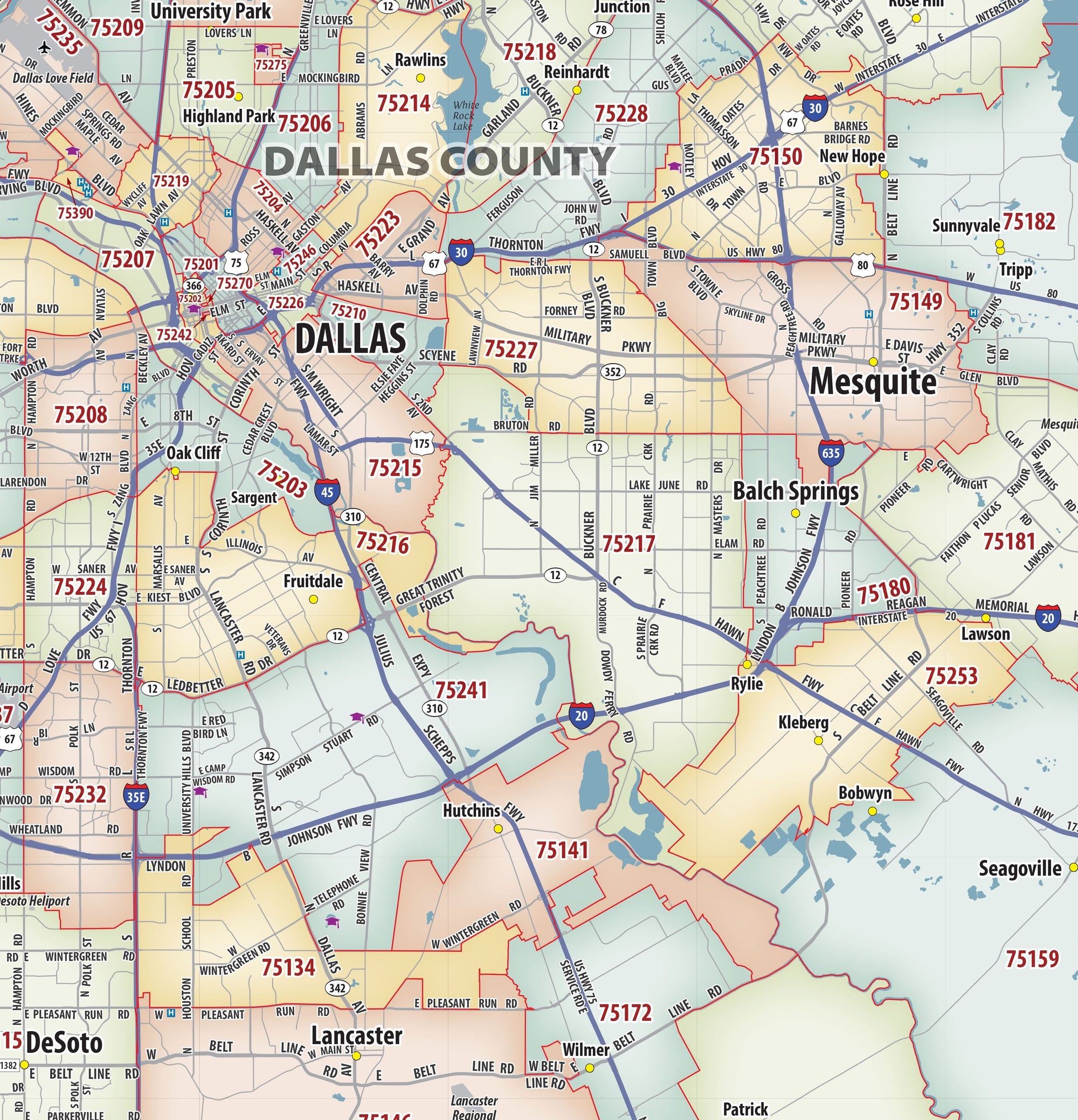Texas City Wall Maps