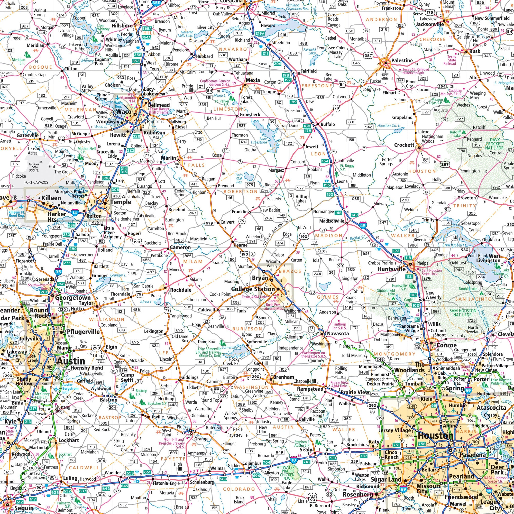 Map of the state of Texas