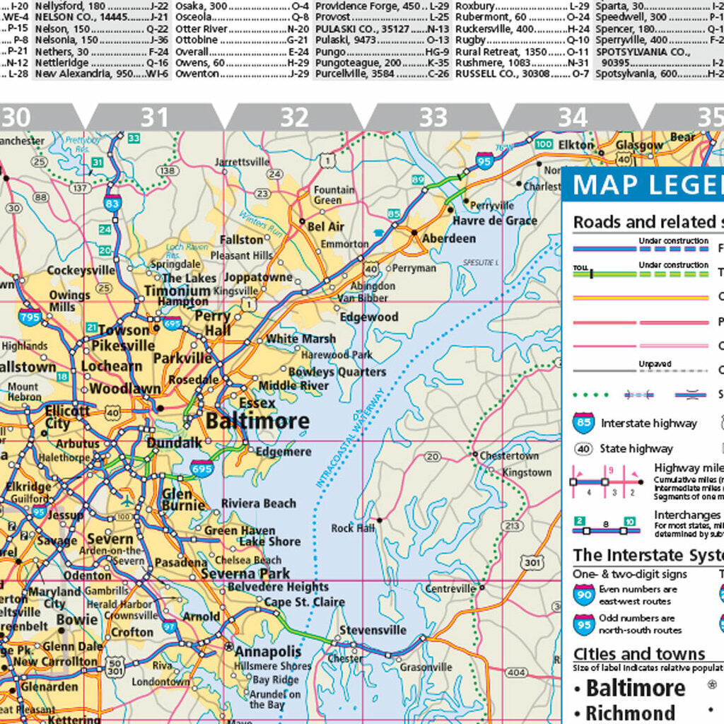 Map of the state of Virginia