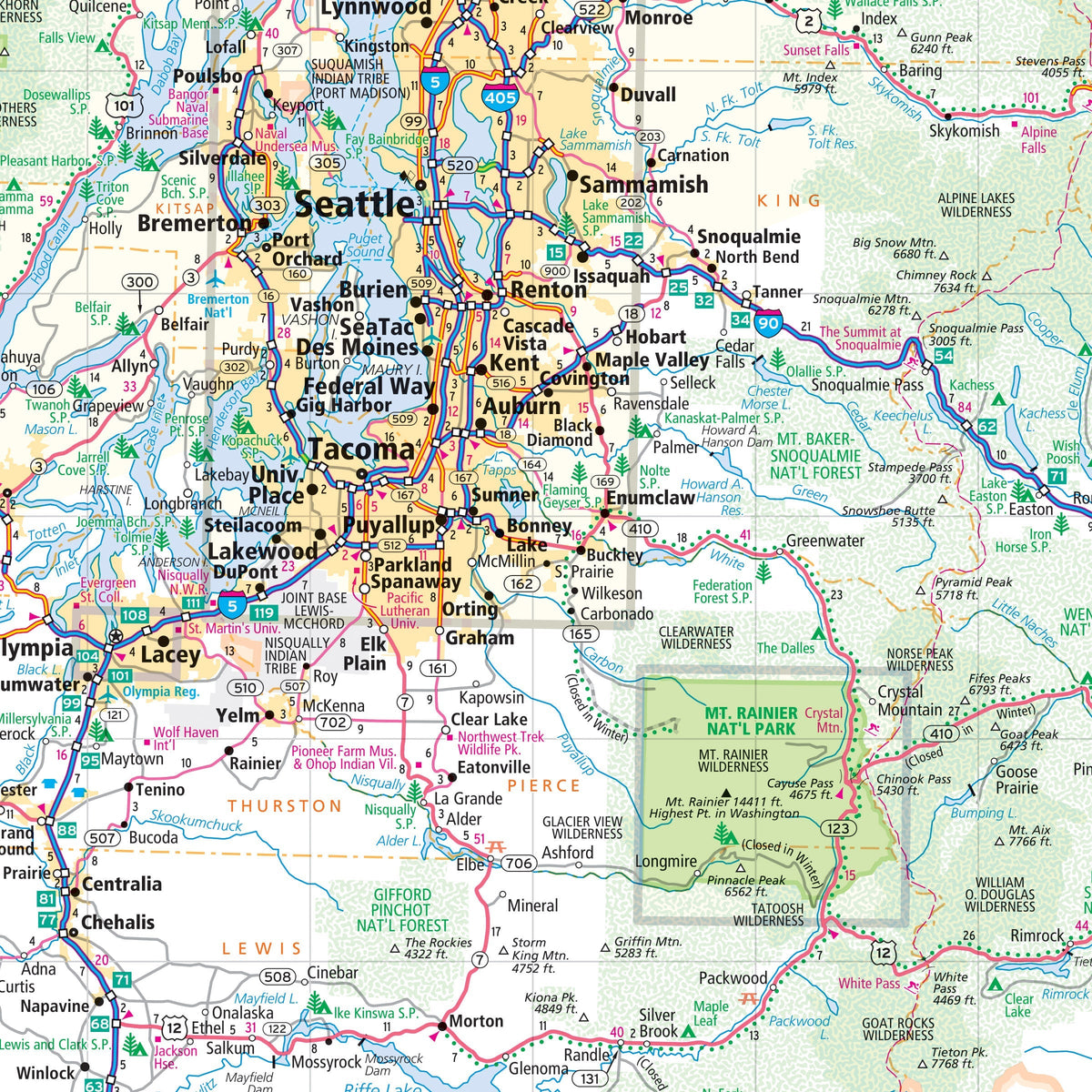 Compass Map Wa Washington State Wall Maps Tagged