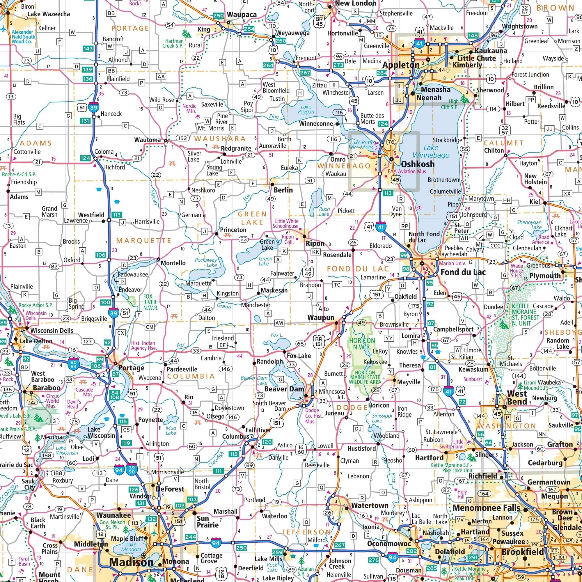 Wisconsin city map