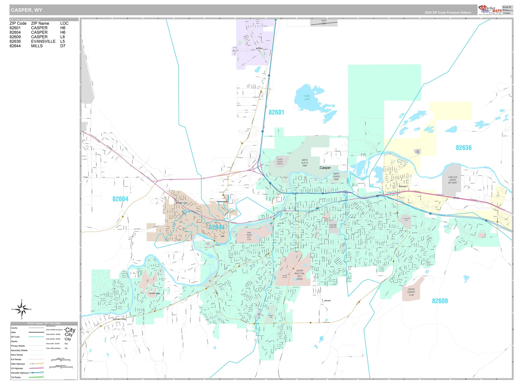 Wyoming City Wall Maps