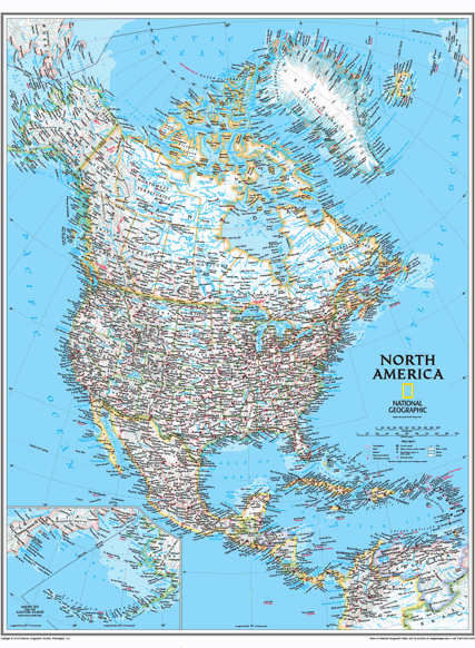 World and 6 Continent Maps Classroom Pull Down 7 Map Bundle by National Geographic