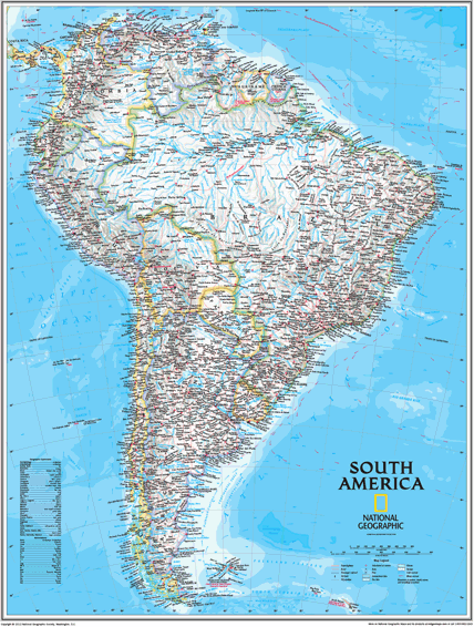 World and 6 Continent Maps Classroom Pull Down 7 Map Bundle by National Geographic