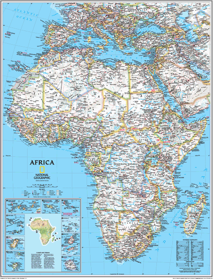 World and 6 Continent Maps Classroom Pull Down 7 Map Bundle by National Geographic