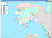 Color Cast Style Alaska Wall Map by Market Maps