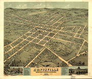 Bird's Eye View of Huntsville, Alabama, 1871