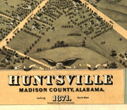 Bird's Eye View of Huntsville, Alabama, 1871