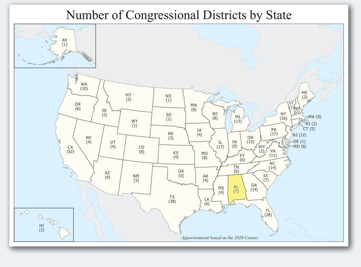 Alabama Congressional District Wall Map