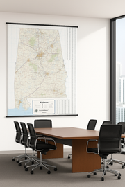 Alabama Wall Map by Topographics