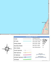 Colorcast Zip Code Style Wall Map of Mobile, AL by Market Maps