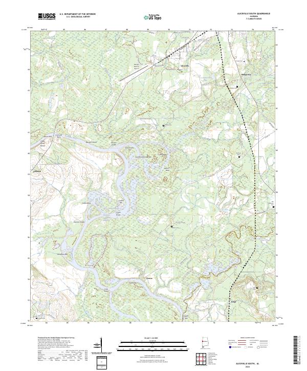 US Topo 7.5-minute map for Aliceville South AL